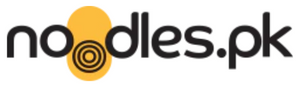 Logo of noodles.pk with a yellow circle and black text on a white background