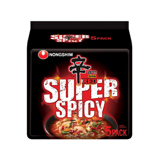 Nongshim Shin Red Super Spicy Noodles (Pack of 5)